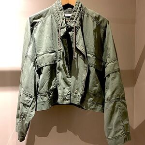 SINCERELY JULES/ WOMEN’S Cropped Utility Jacket NWOT Large Olive Green